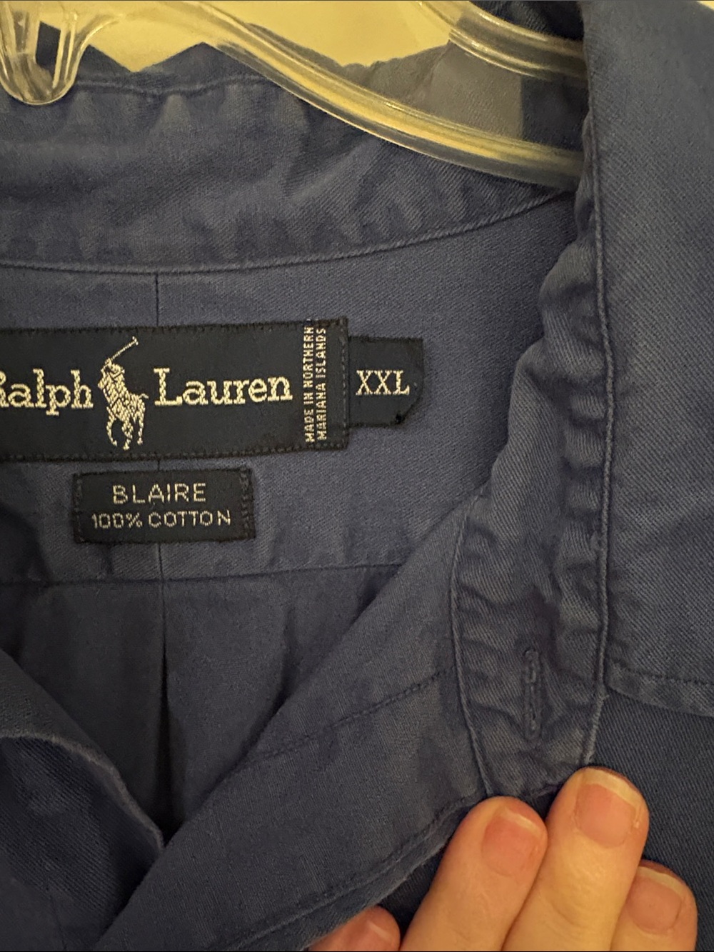 Polo by Ralph Lauren Navy Button-Down Shirt with Red Pony XXL - Picture 4 of 5